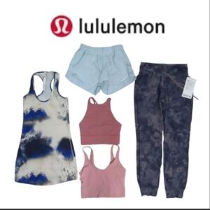 5 piece Lululemon Bundle Size 2 A Mix Of Tie dye style Pink And Blue Shorts